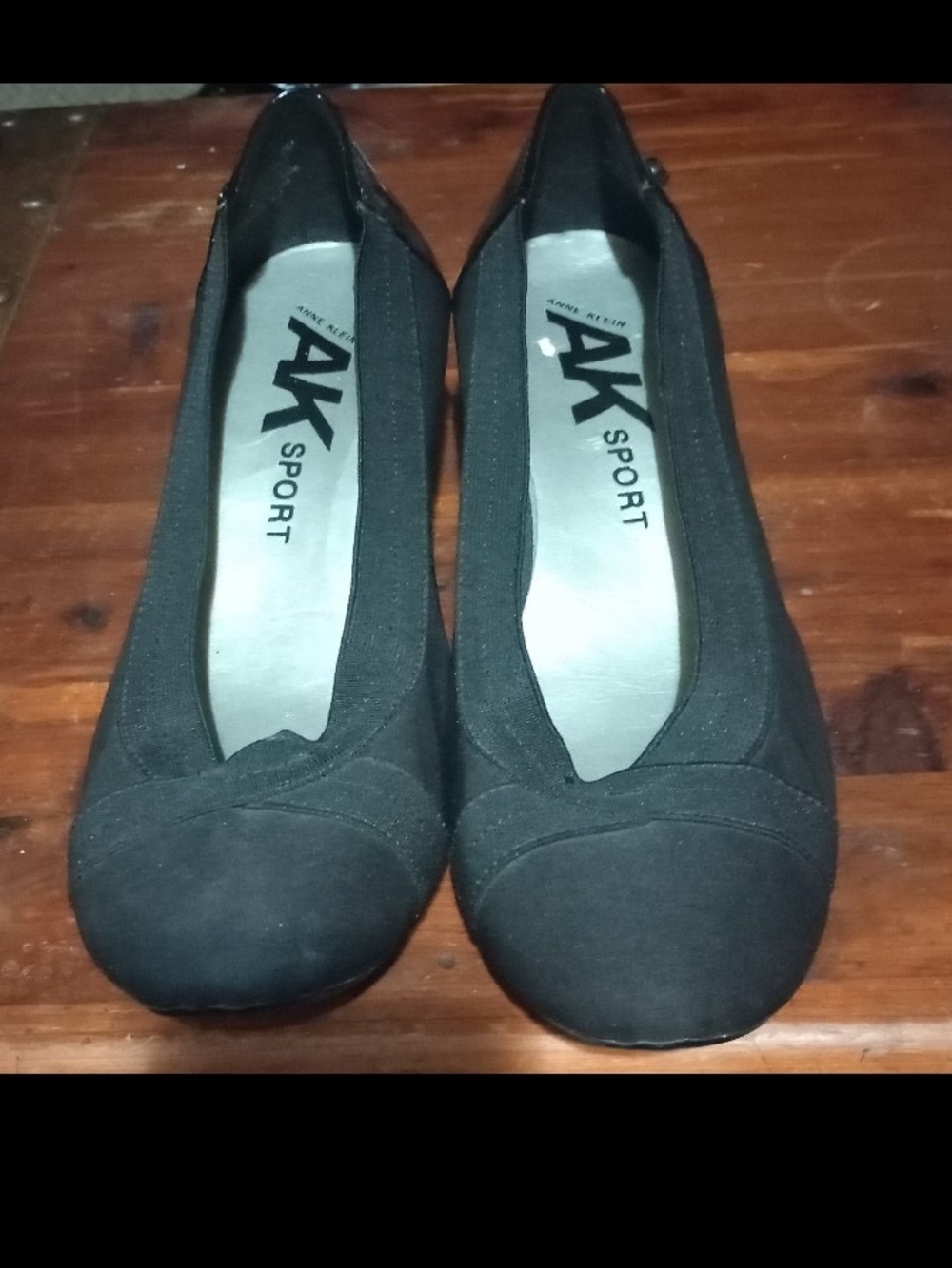 Anne Klein Black Slip-On Wedge Flats